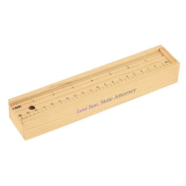 Wooden ruler box with a set of colored pencils... from ASI 61125 Hit Promotional Products / Hit®