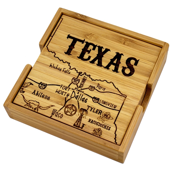 4 piece puzzle bamboo coaster with storage case. Lightweight, durable and... from ASI 91565 Totally Bamboo