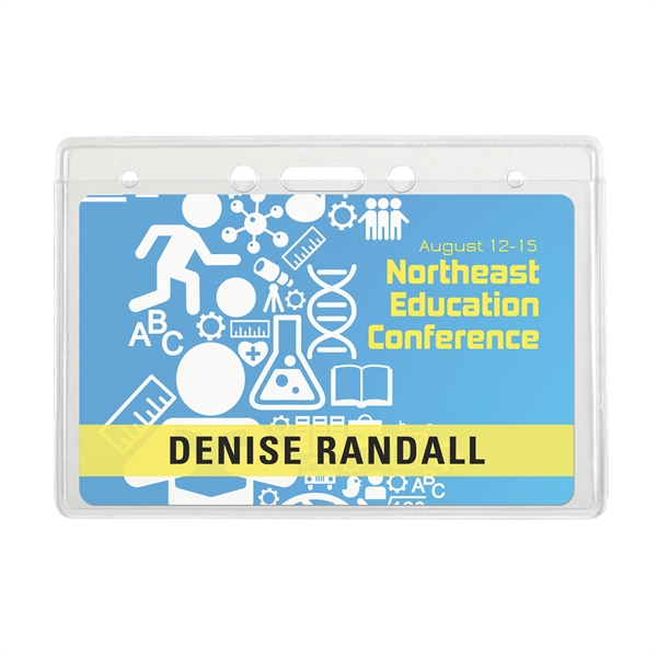 Economical event-size vinyl badge holders are perfect for displaying larger cards... from ASI 79898 Promovision / PROMOVISION