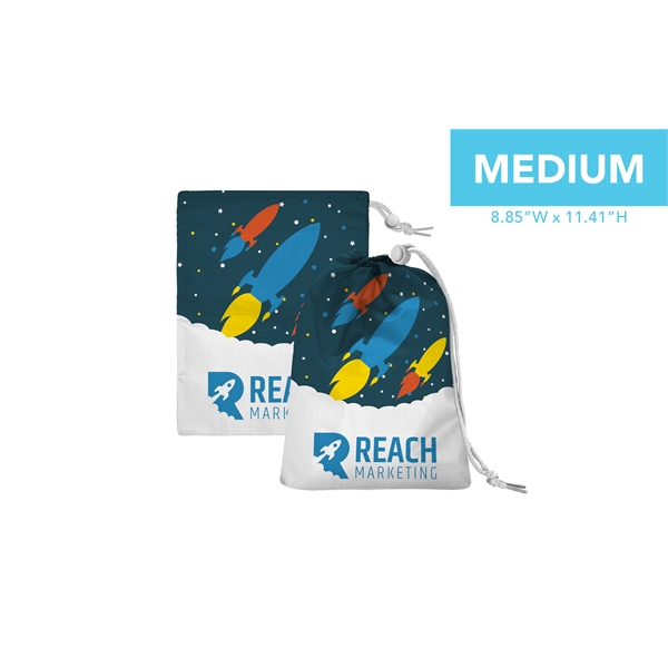 Full color ripstop nylon pouch with drawstring and plastic toggle.... from ASI 45657 Pop! Promos