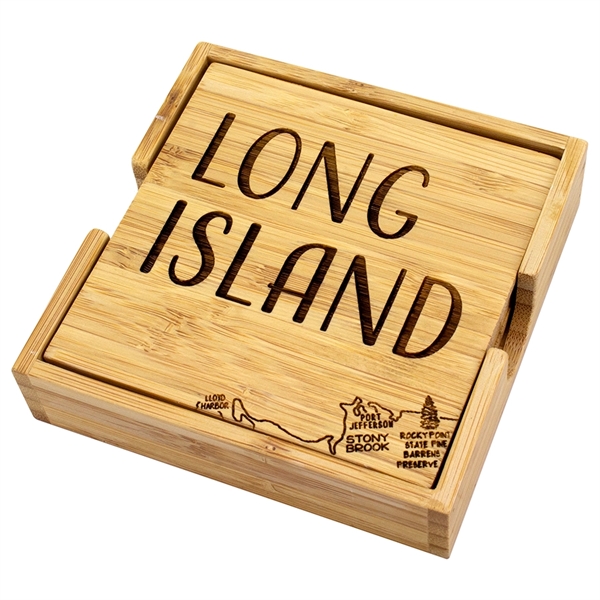 4 piece puzzle bamboo coaster with storage case. Lightweight, durable and... from ASI 91565 Totally Bamboo