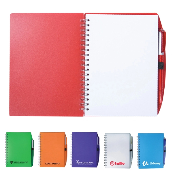 5 3/4" x 7" spiral-bound 60-page unlined notebook with translucent cover... from ASI 63549 Jornik Manufacturing Corp / Jornik