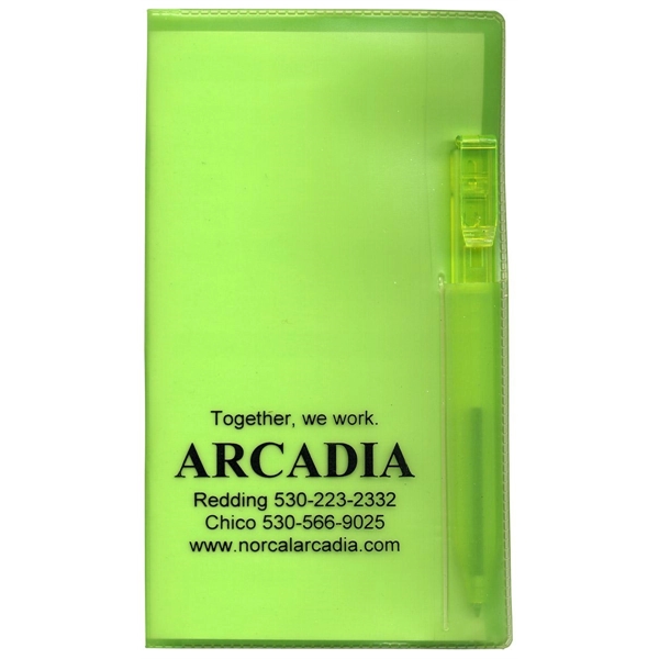 Translucent Vinyl Cover Pocket Planner With Flat Matching Pen... from ASI 83770 Royal Industries / The Royal Line
