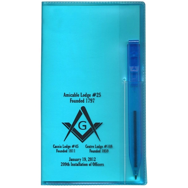 Translucent Vinyl Cover Pocket Planner With Flat Matching Pen... from ASI 83770 Royal Industries / The Royal Line