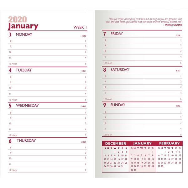 Translucent Vinyl Cover Pocket Planner With Flat Matching Pen... from ASI 83770 Royal Industries / The Royal Line