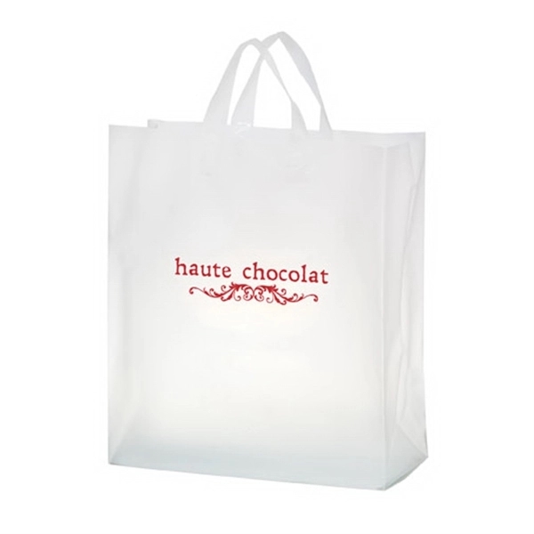 16" x 6" x 18" rectangular clear frosted HDPE plastic bag... from ASI 35290 American Ad Bag Co