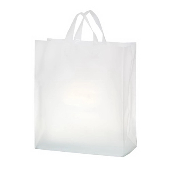 16" x 6" x 18" rectangular clear frosted HDPE plastic bag... from ASI 35290 American Ad Bag Co
