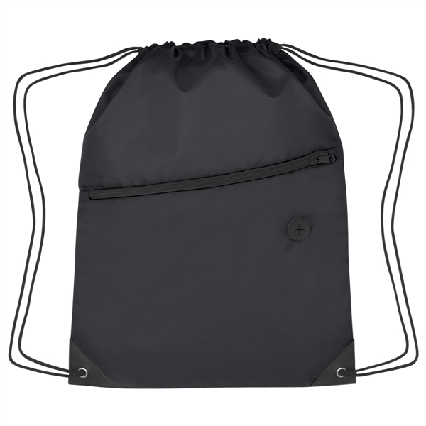Sports pack with drawstring closure and large front zippered pocket.... from ASI 61125 Hit Promotional Products / Hit®