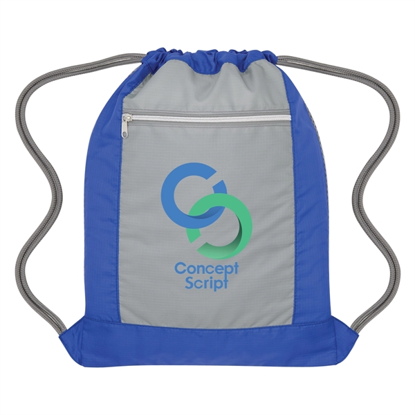 Drawstring sports bag with back mesh panels and front and back... from ASI 61125 Hit Promotional Products / Hit®