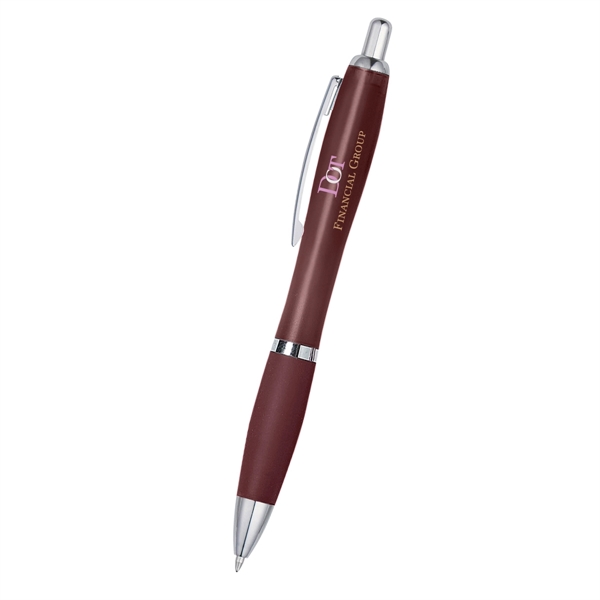 Ballpoint pen with plunger action and rubberized grip.... from ASI 61125 Hit Promotional Products / Hit®