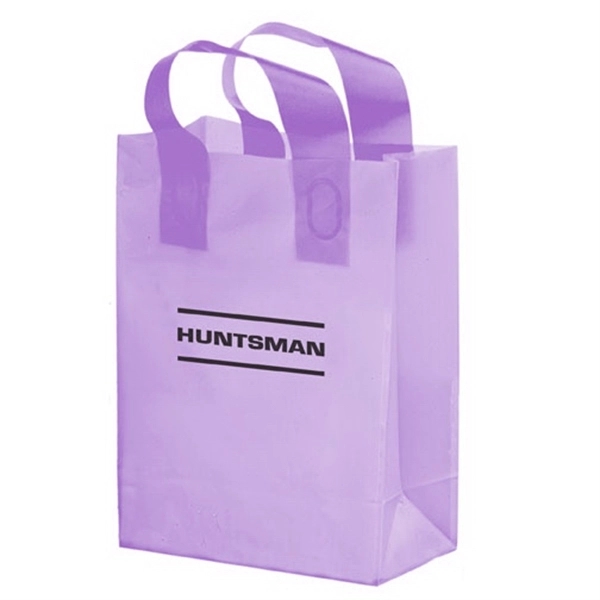 10" x 13" rectangular color frosted HDPE plastic bag with gusset,... from ASI 35290 American Ad Bag Co
