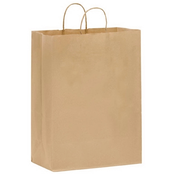 13" x 7" x 17" natural Kraft paper shopping bag with... from ASI 35290 American Ad Bag Co