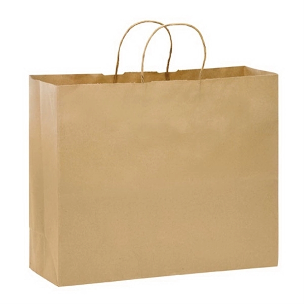 16" x 6" x 12" Kraft paper shopping bag with serrated... from ASI 35290 American Ad Bag Co