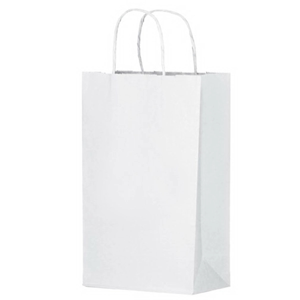 10" x 5" x 13" white Kraft paper shopping bag with... from ASI 35290 American Ad Bag Co