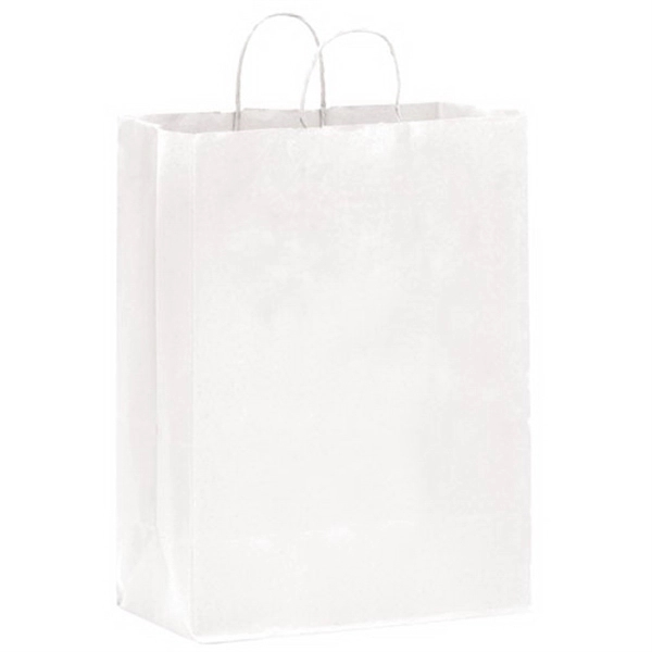 13" x 7" x 17" white Kraft paper shopping bag with... from ASI 35290 American Ad Bag Co