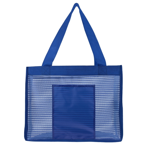 Nylon mesh/210D polyester sheer striped tote bag... from ASI 61125 Hit Promotional Products / Hit®