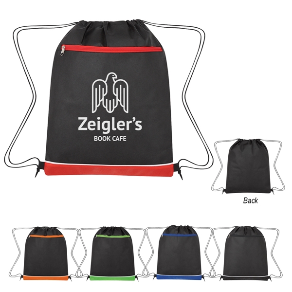 Drawstring bag made from 80-gram laminated non-woven, coated water-resistant polypropylene... from ASI 61125 Hit Promotional Products / Hit®