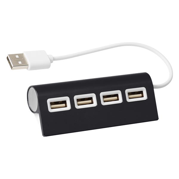 4-Port Aluminum Wave USB Hub connects to multiple power sources at... from ASI 61125 Hit Promotional Products / Hit®