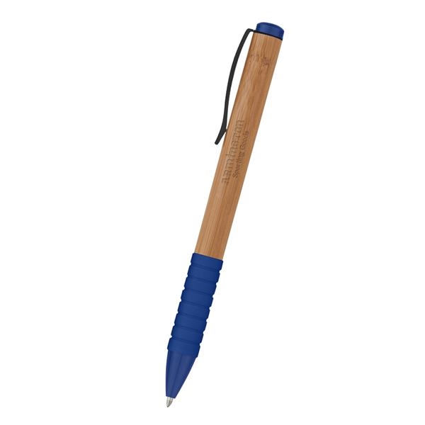 Bamboo design twist action pen with rubber grip for writing comfort... from ASI 61125 Hit Promotional Products / Hit®