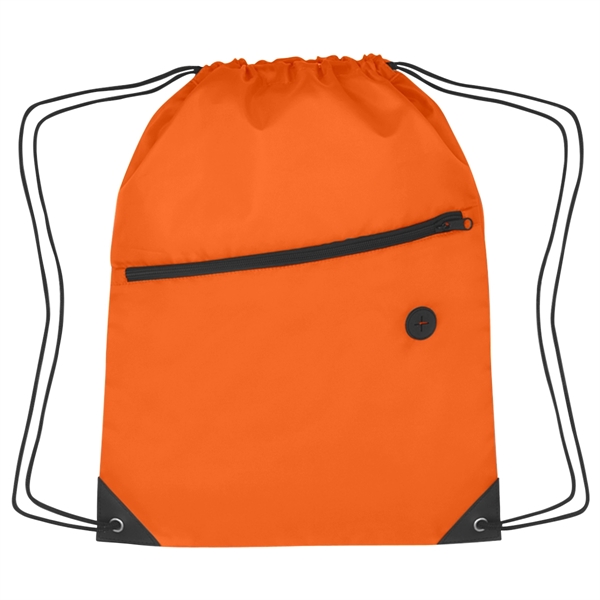 Sports pack with drawstring closure and large front zippered pocket.... from ASI 61125 Hit Promotional Products / Hit®