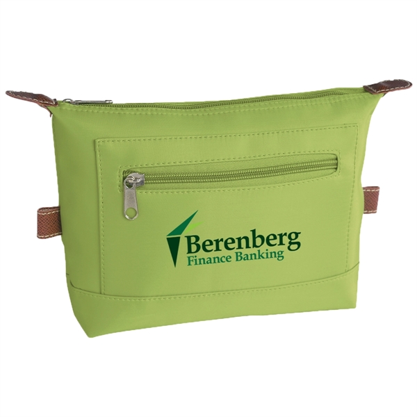 Microfiber cosmetic bag with zippered compartments.... from ASI 61125 Hit Promotional Products / Hit®