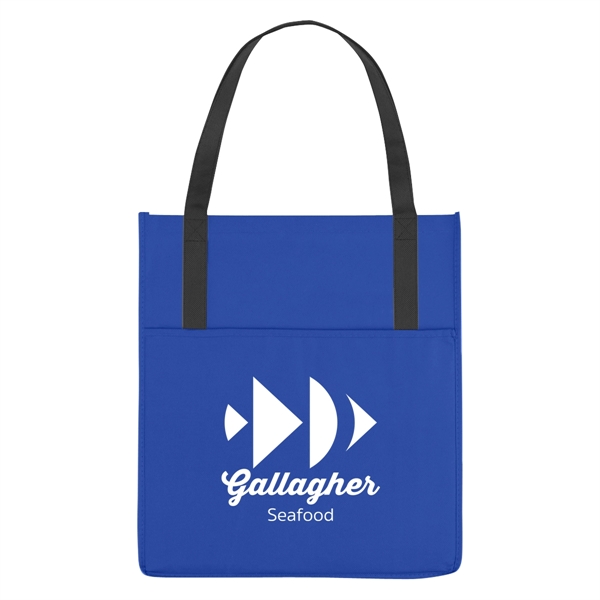 Non-Woven Shopper's Pocket Tote Bag.  Made of 80 Gram Non-Woven,... from ASI 61125 Hit Promotional Products / Hit®