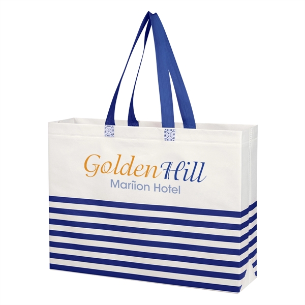 Nonwoven, coated, water resistant polypropylene tote bag with heat sealed seams... from ASI 61125 Hit Promotional Products / Hit®