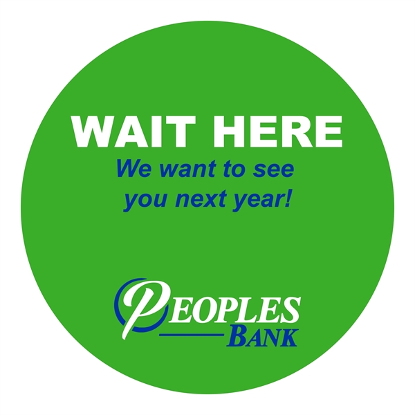 10" round floor decal with a repositionable adhesive.... from ASI 59080 Halls & Company