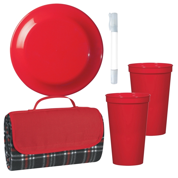 Kit with picnic blanket, cups, and more for outdoor fun.... from ASI 61125 Hit Promotional Products