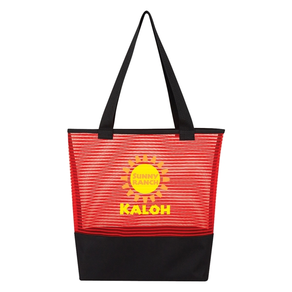 Tote bag made of sheer mesh with a pinstripe design.... from ASI 61125 Hit Promotional Products / Hit®