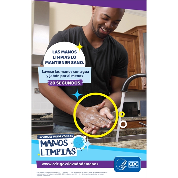 8.5" x 11" CDC approved poster with laminated sides and adhesive... from ASI 59080 Halls & Company