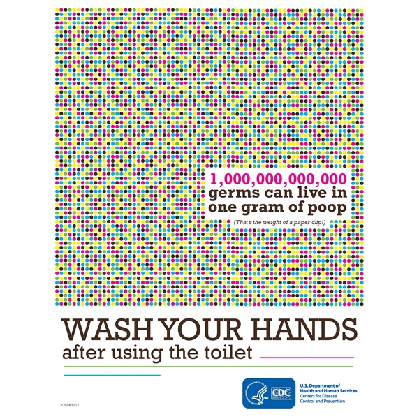 8.5" x 11" CDC approved poster with laminated sides and adhesive... from ASI 59080 Halls & Company