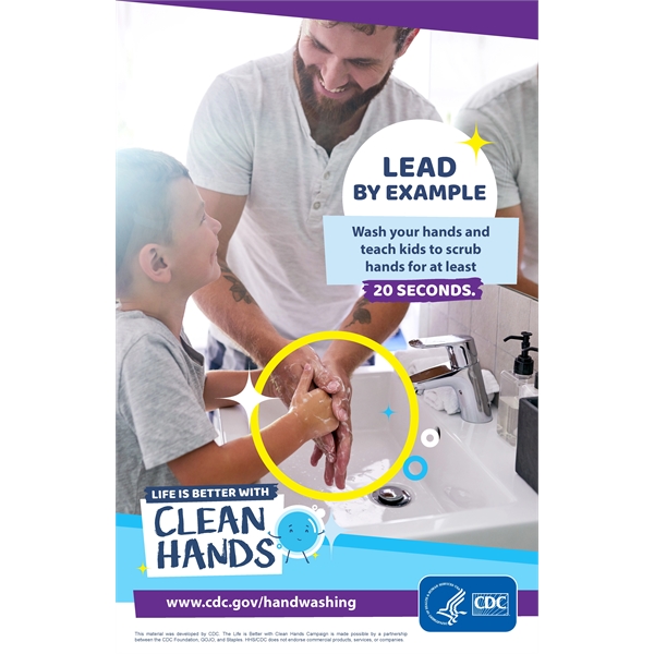8.5" x 11" CDC approved poster with laminated sides and adhesive... from ASI 59080 Halls & Company