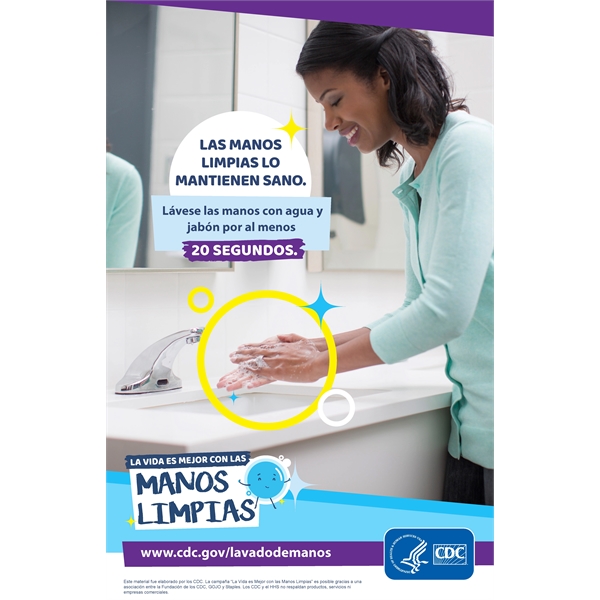 8.5" x 11" CDC approved poster with laminated sides and adhesive... from ASI 59080 Halls & Company