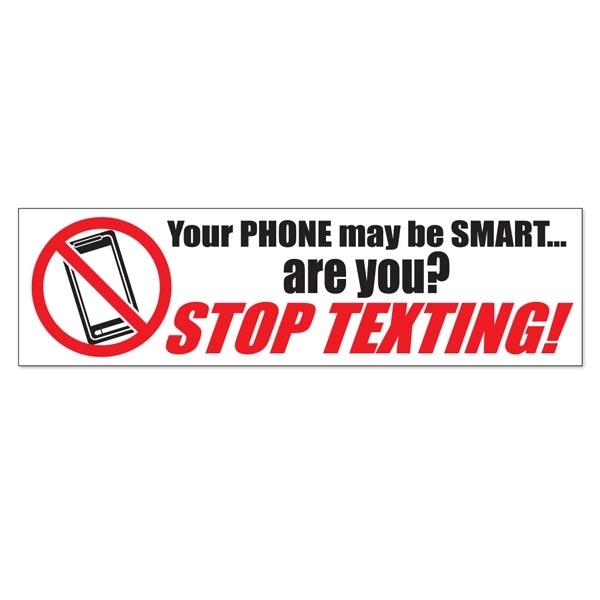 10.75" x 3" white vinyl bumper sticker with pressure-sensitive adhesive and... from ASI 89910 Stouse, LLC