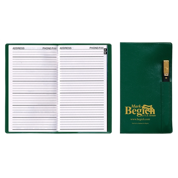 Executive Vinyl Cover Address Book with Pen... from ASI 83770 Royal Industries / The Royal Line