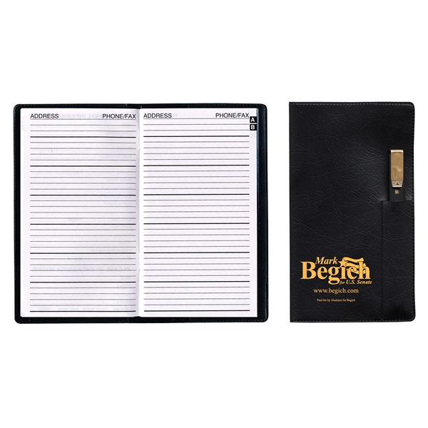 Executive Vinyl Cover Address Book with Pen... from ASI 83770 Royal Industries / The Royal Line
