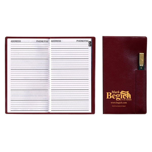 Executive Vinyl Cover Address Book with Pen... from ASI 83770 Royal Industries / The Royal Line