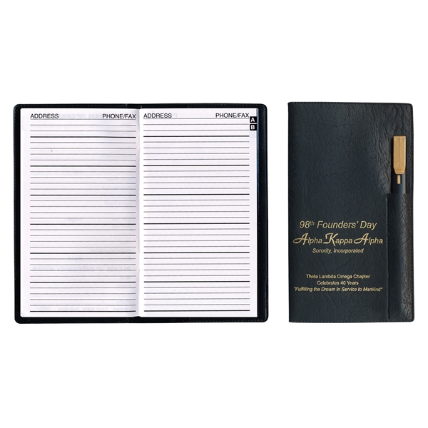 Executive Vinyl Cover Address Book with Pen... from ASI 83770 Royal Industries / The Royal Line