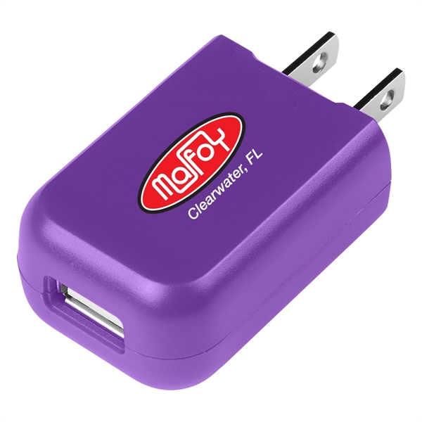 Rectangular UL Listed USB A/C Adapter charges fast and efficiently at... from ASI 61125 Hit Promotional Products / Hit®