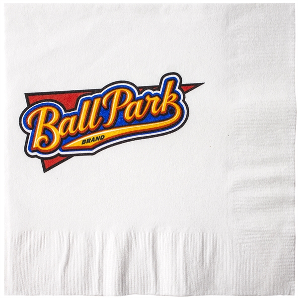 White 1-ply 100% recycled luncheon napkin. Coin edge emboss, semi-crepe.... from ASI 88200 TK Sorg's - A Div of Arch Promo Group, LLC / GRANDE