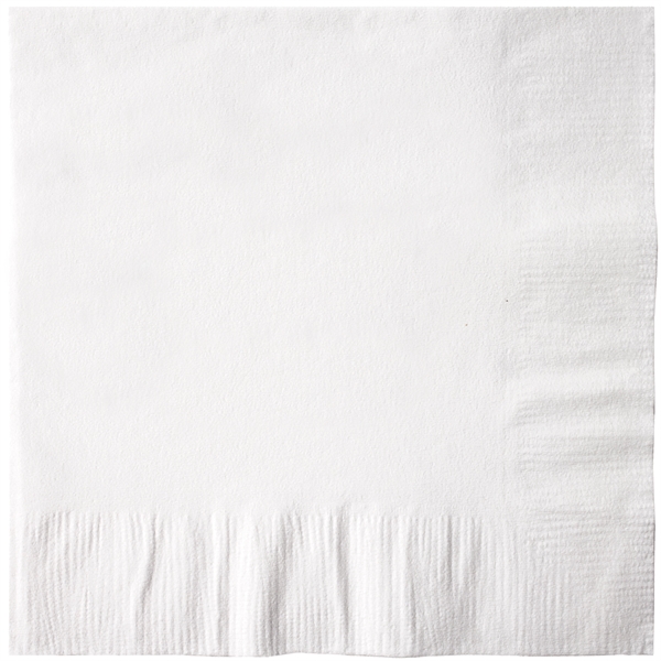 White 1-ply 100% recycled luncheon napkin. Coin edge emboss, semi-crepe.... from ASI 88200 TK Sorg's - A Div of Arch Promo Group, LLC / GRANDE