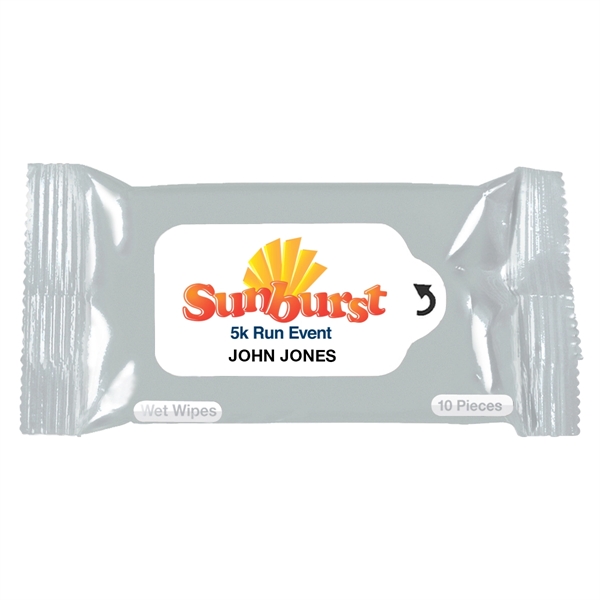 Wet Wipe Packet.  Contains 10 Wipes.  Meets FDA Requirements.... from ASI 61125 Hit Promotional Products / Hit®