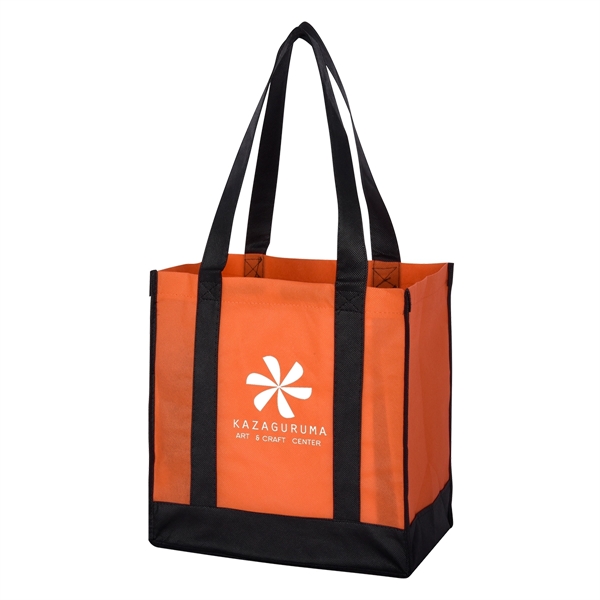 Non-Woven Two-Tone Shopper Tote Bag.  Made Of 80 Gram Non-Woven,... from ASI 61125 Hit Promotional Products / Hit®