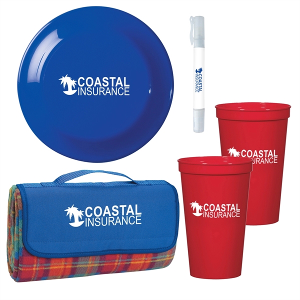 Kit with picnic blanket, cups, and more for outdoor fun.... from ASI 61125 Hit Promotional Products