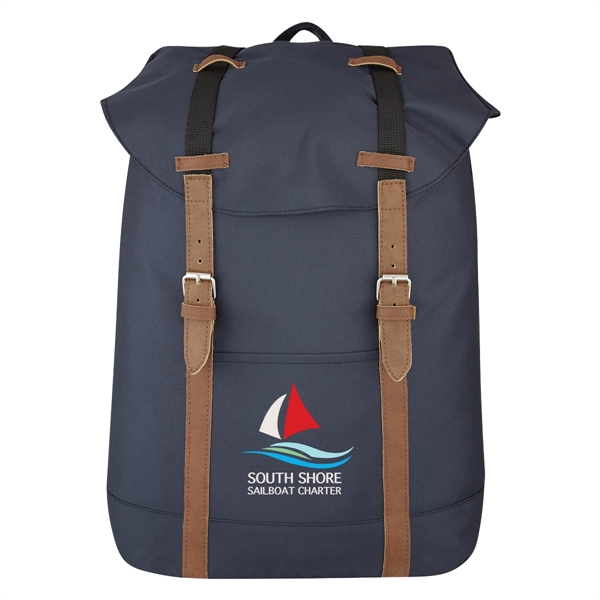 Backpack with drawstring closure and flap made of 90-denier polyester with... from ASI 61125 Hit Promotional Products / Hit®