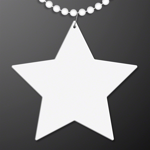 White Medallion for Beaded Necklace (NON Light Up); Imprinted Pricing... from ASI 34194 ALightPromos