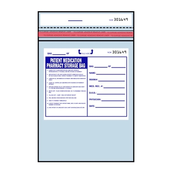 100% recyclable Tamper Evident Patient Meds Storage Bags... from ASI 81350 Regal Poly-Pak