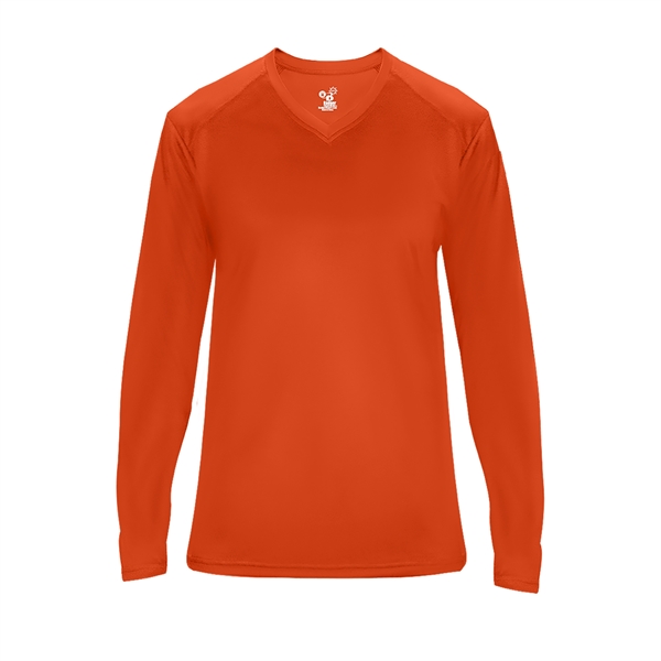Long sleeve t-shirt with paneled shoulder for maximum movement, Superior interlock... from ASI 37461 Augusta Sportswear