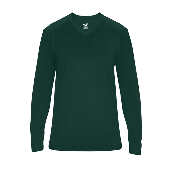 Long sleeve t-shirt with paneled shoulder for maximum movement, Superior interlock... from ASI 37461 Augusta Sportswear